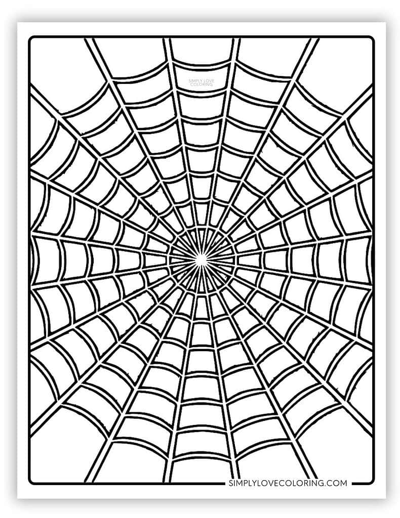 Spider Web Coloring Pages Free PDF Printables Simply Love Coloring