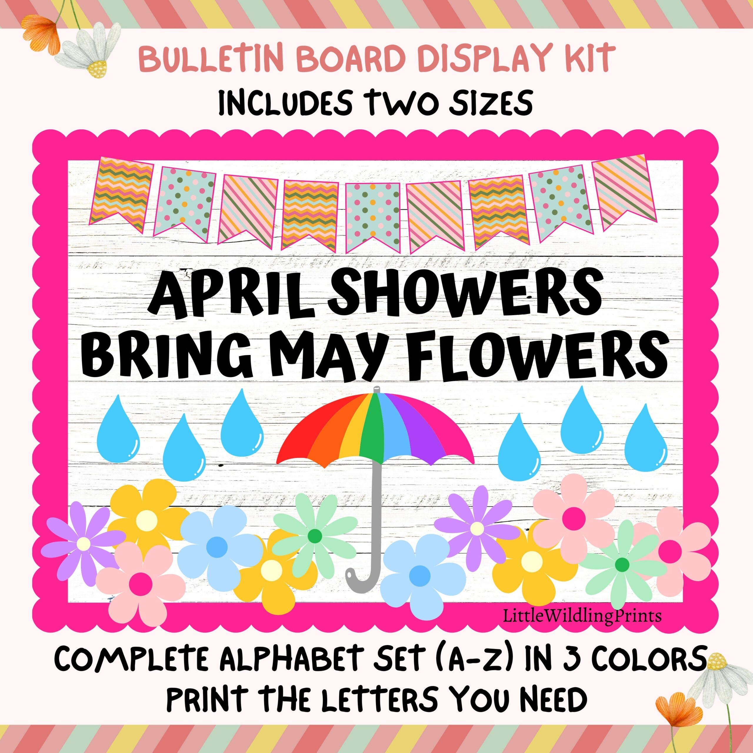 Spring Bulletin Board Kit April Showers Bulletin Board Pastel Floral April May Classroom Decor Etsy Spring Bulletin Board Kit April Showers Bulletin Board Pastel Floral April May Classroom Decor Etsy