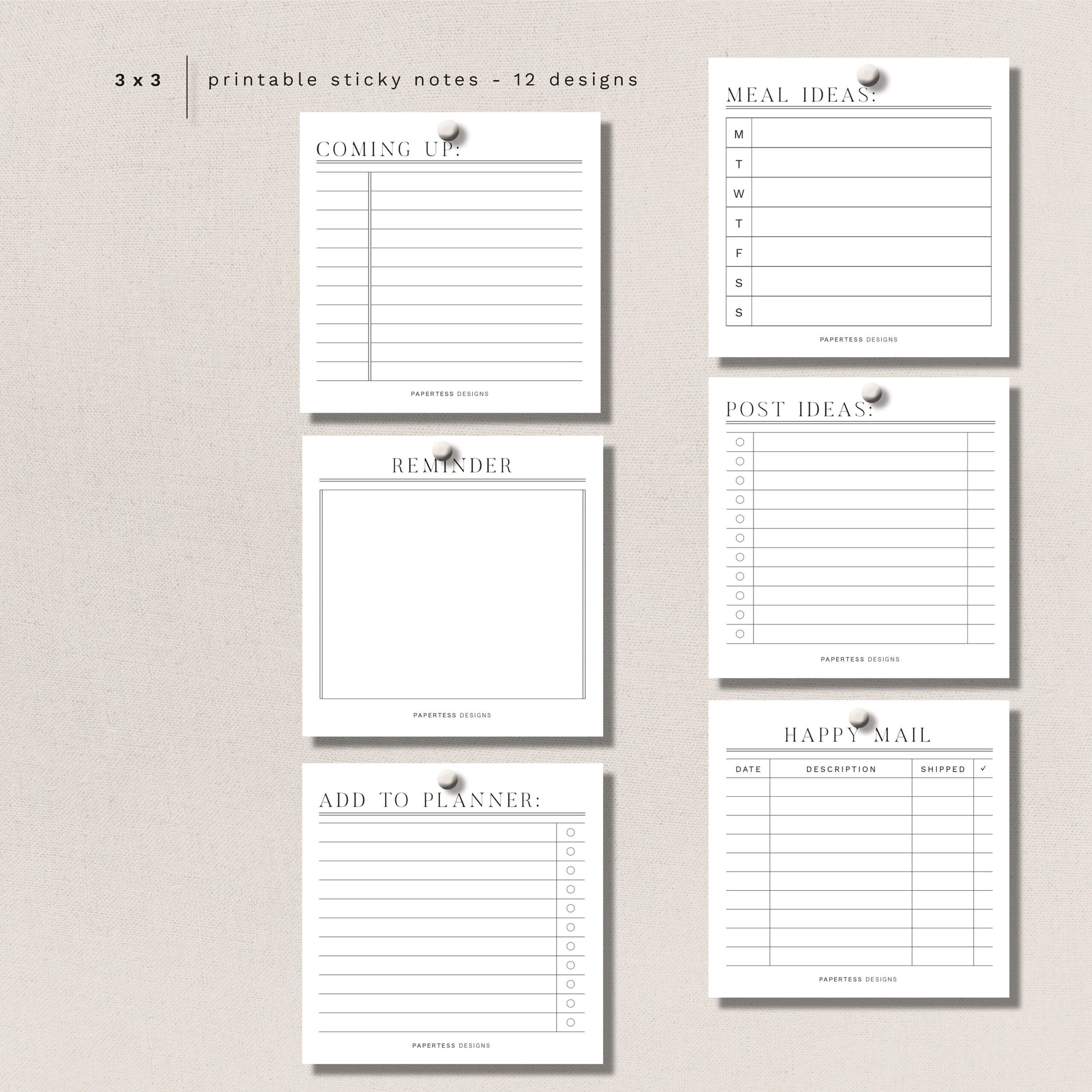 post it printable template