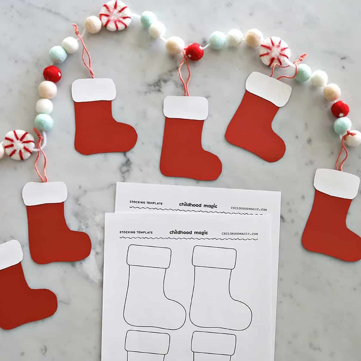 large printable stocking template