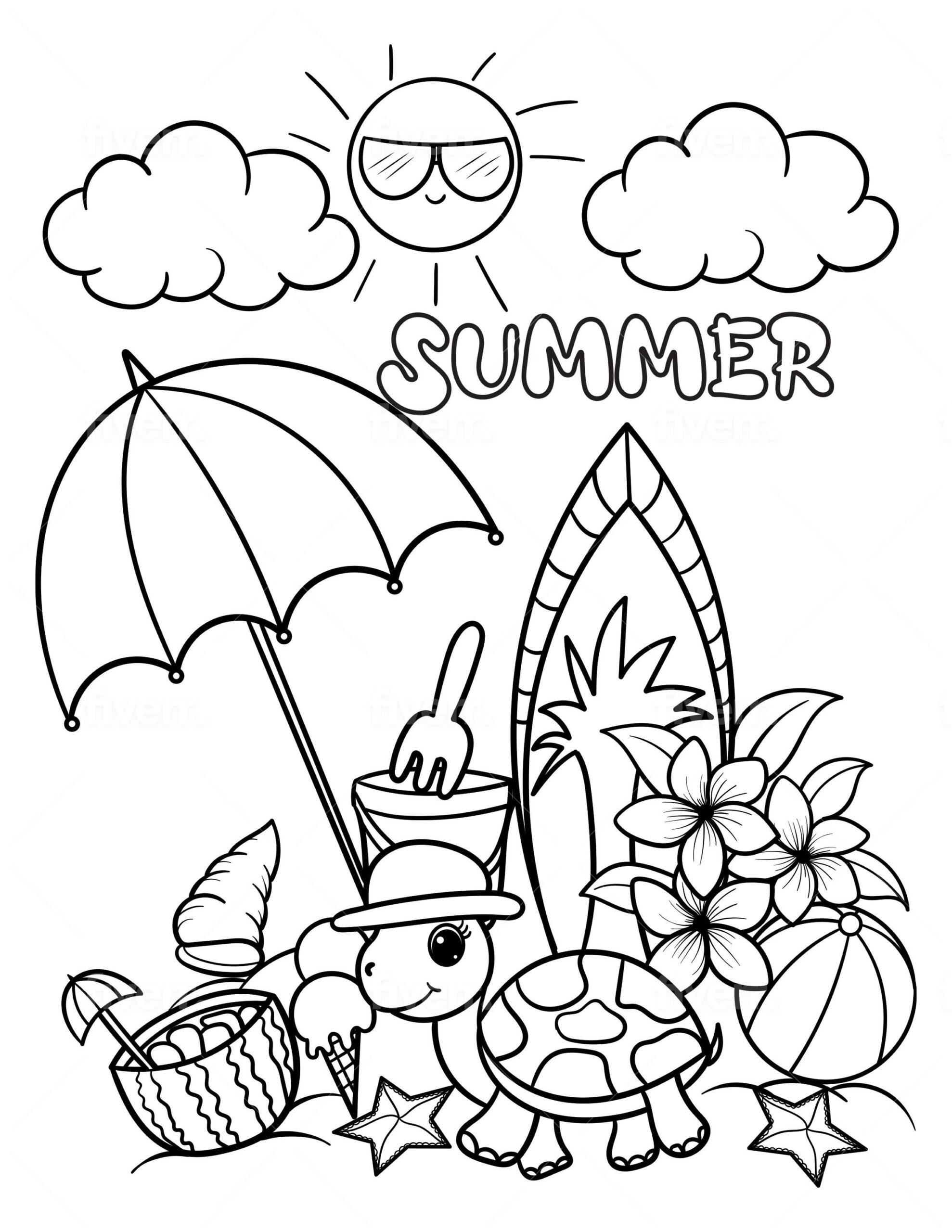 summer coloring sheets printable
