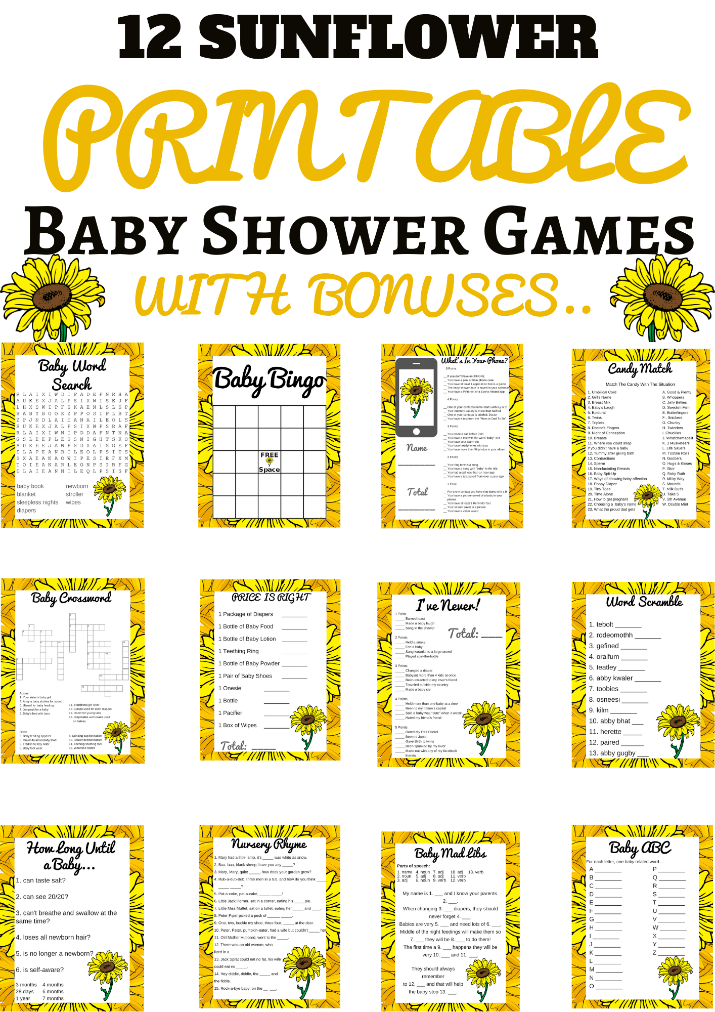 baby shower games printable baby shower games printable