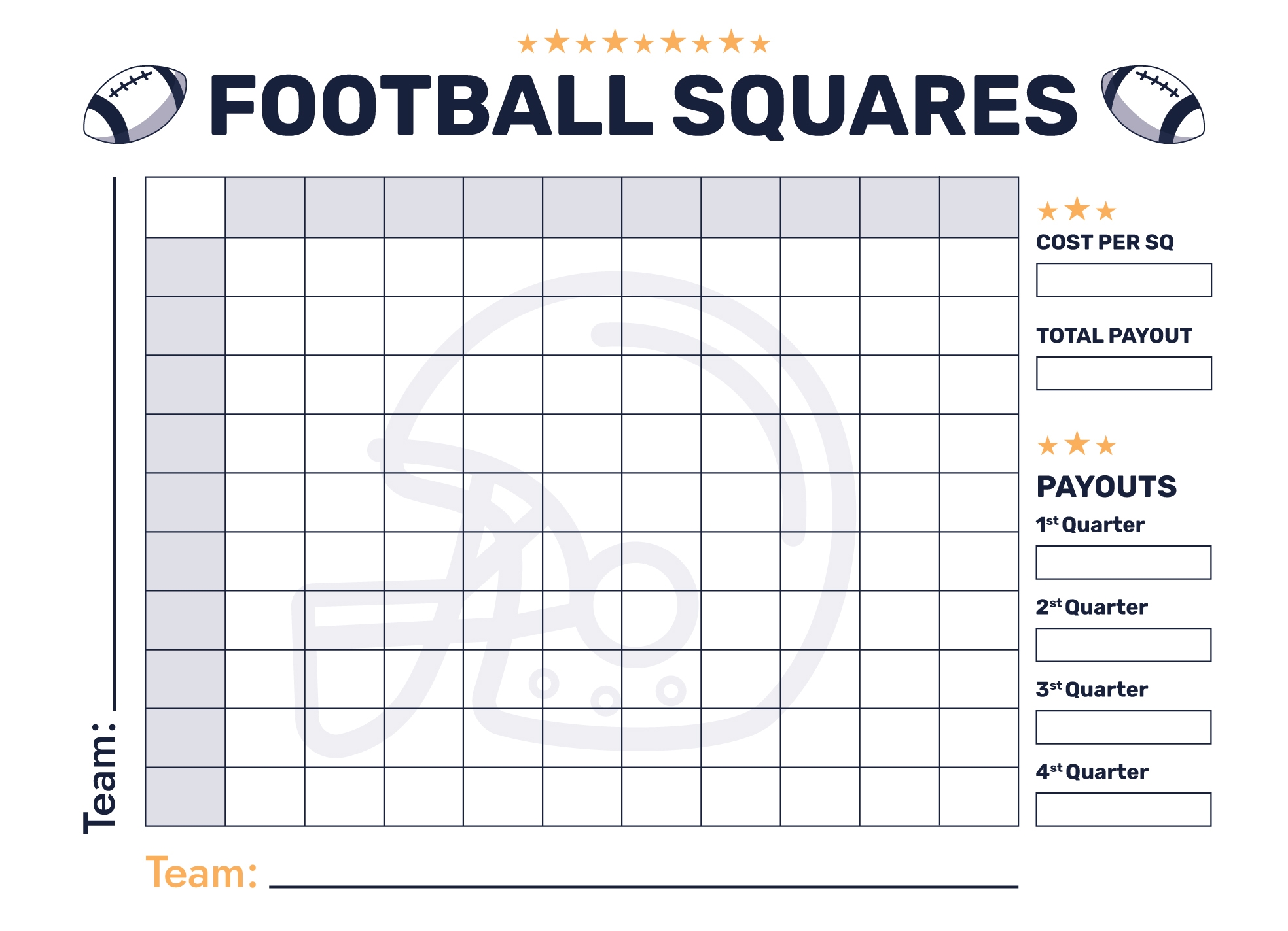 Super Bowl 100 Squares Free Google Docs Template Gdoc io Super Bowl 100 Squares Free Google Docs Template Gdoc io