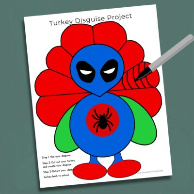 Superhero Turkey In Disguise Disguise A Turkey Kit Turkey Kids Craft Build Your Own Superhero Etsy