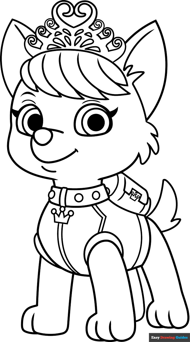 Sweetie From Paw Patrol Coloring Page Easy Drawing Guides Sweetie From Paw Patrol Coloring Page Easy Drawing Guides