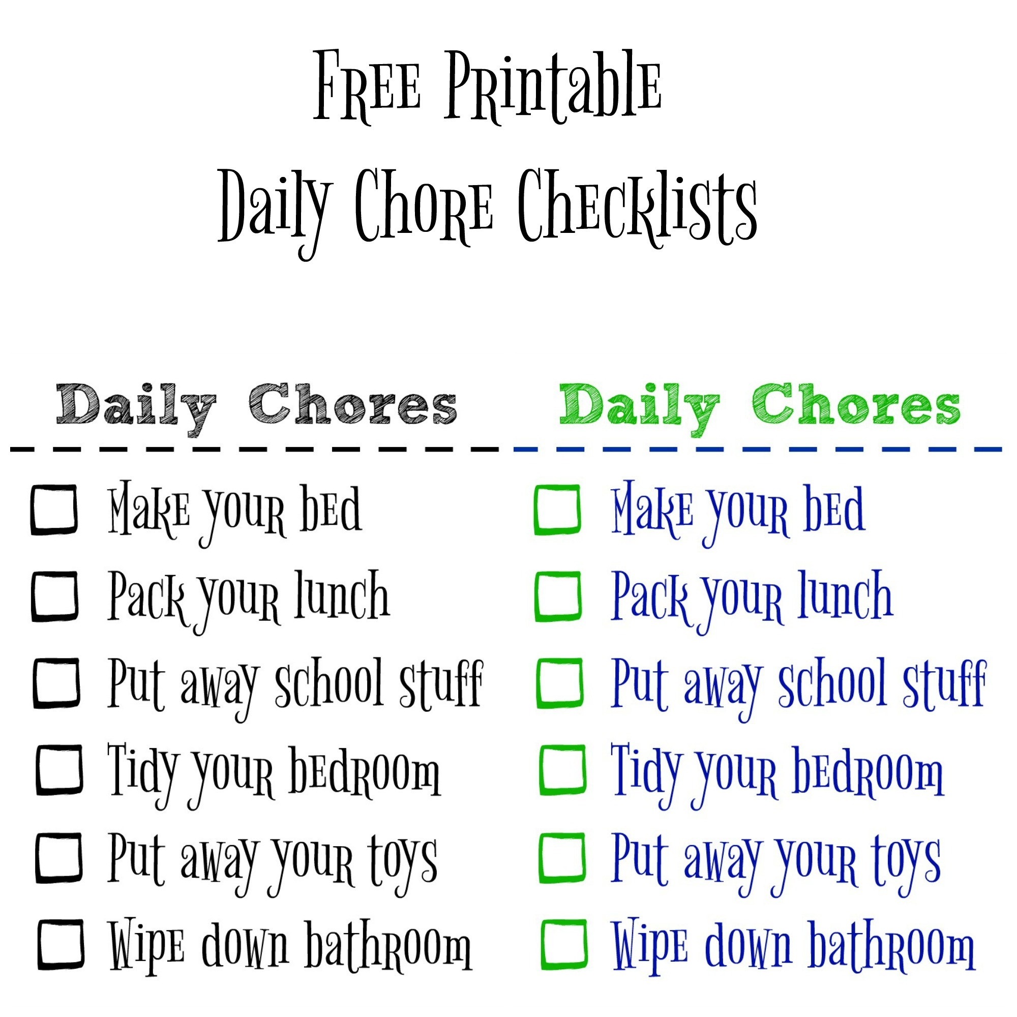 Teaching Kids To Be Clean Organized With A Free Printable Chore Checklist The Happy Housie Teaching Kids To Be Clean Organized With A Free Printable Chore Checklist The Happy Housie
