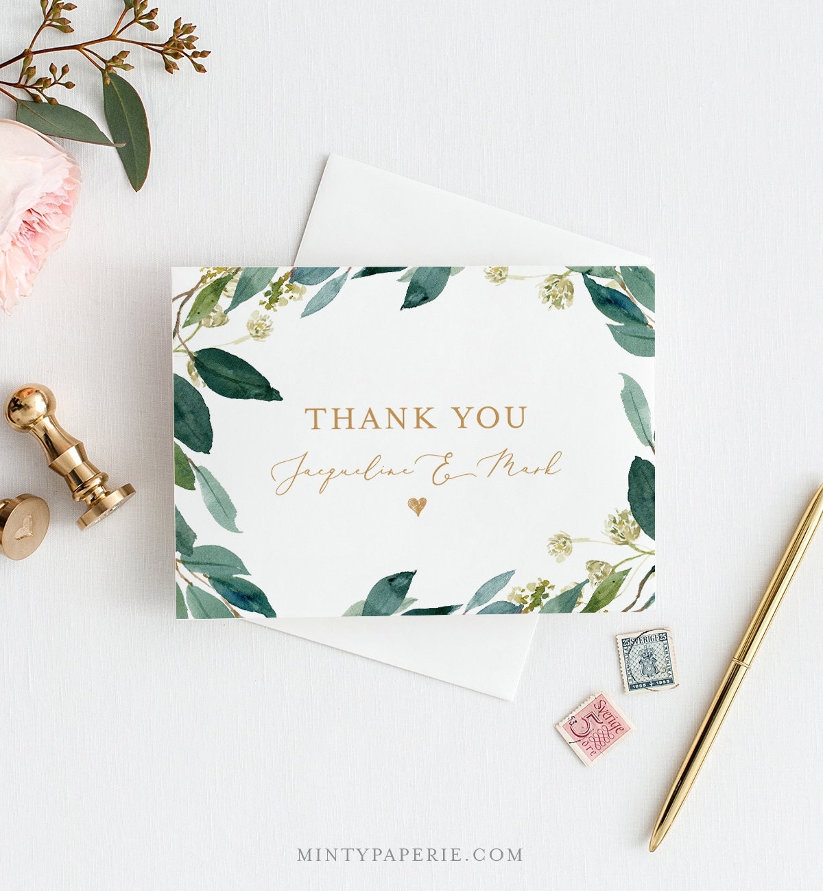 winter thank you note printable