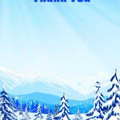 Thank You Card Template Winter In The Mountains DiMaker Templates Thank You Card