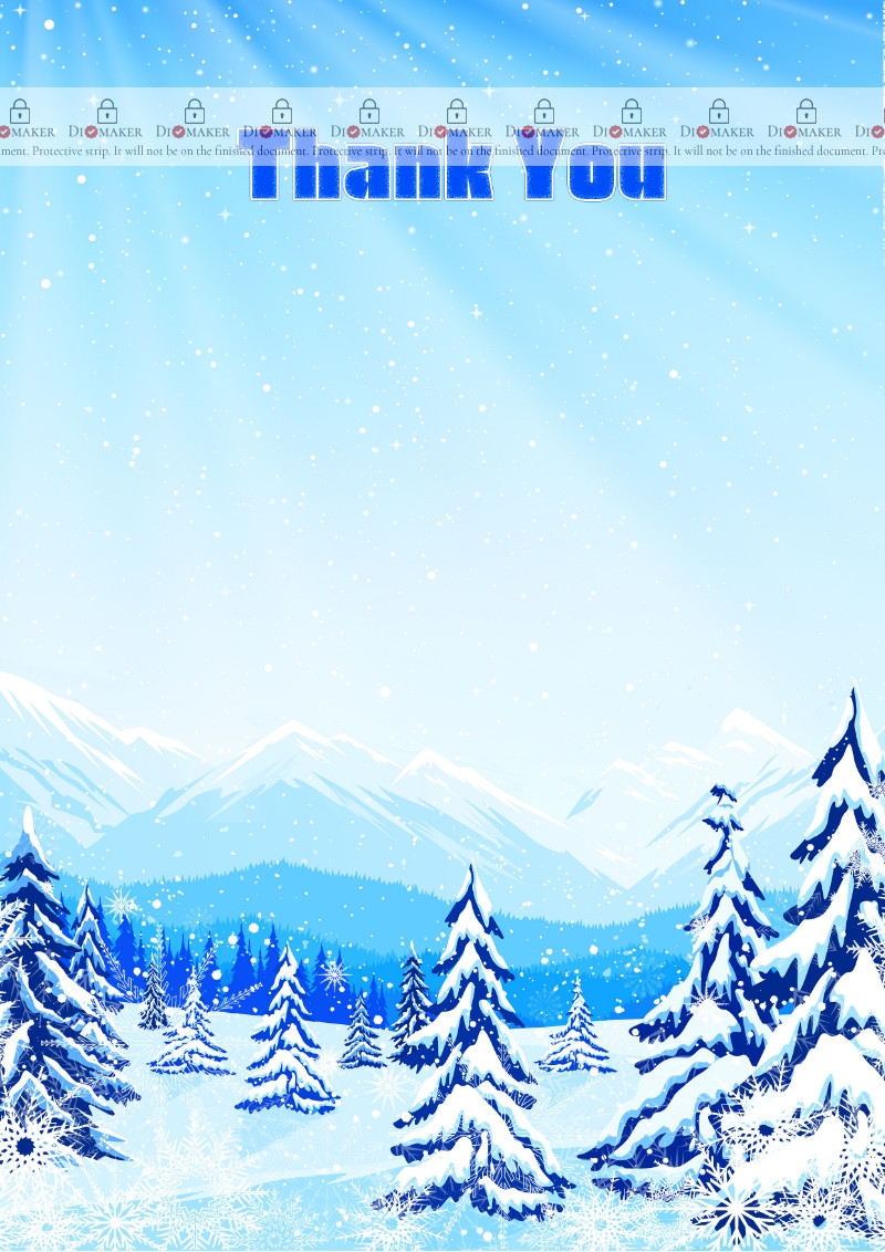 Thank You Card Template Winter In The Mountains DiMaker Templates Thank You Card