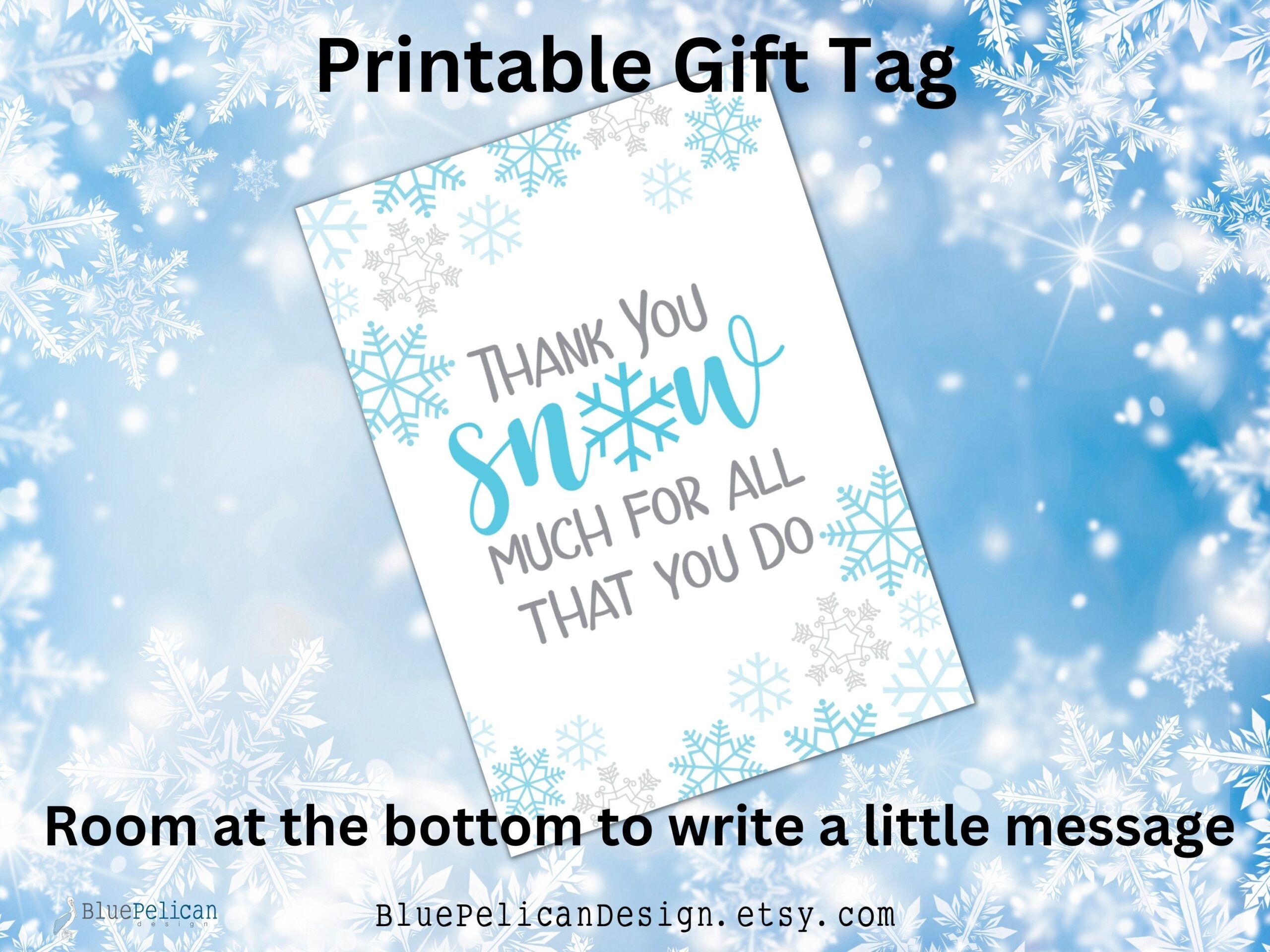 Thank You SNOW Much Teacher Gift Tags Christmas Gift Tag Co workers PTO PTA Appreciation Etsy
