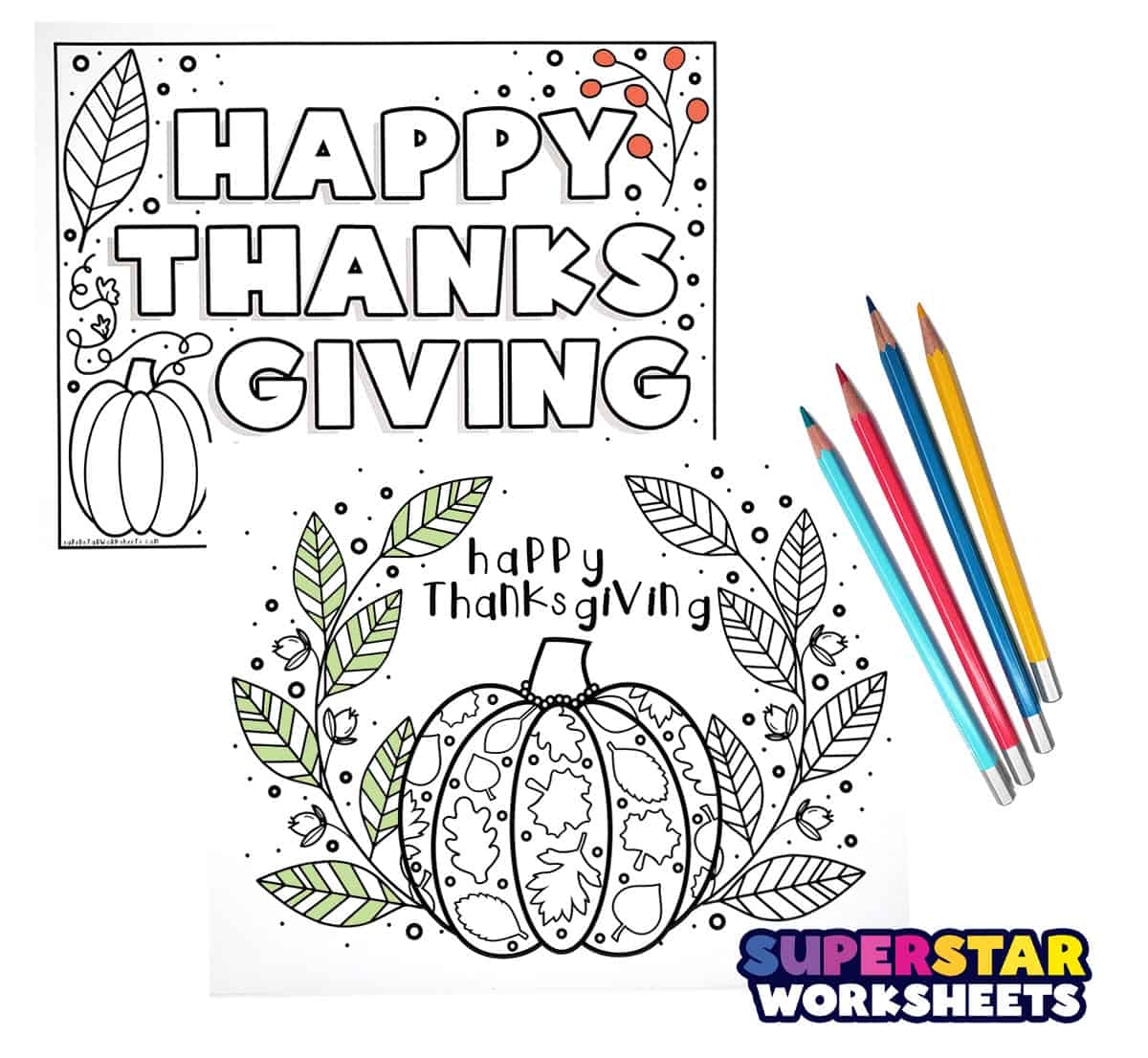 thanksgiving color pages printable