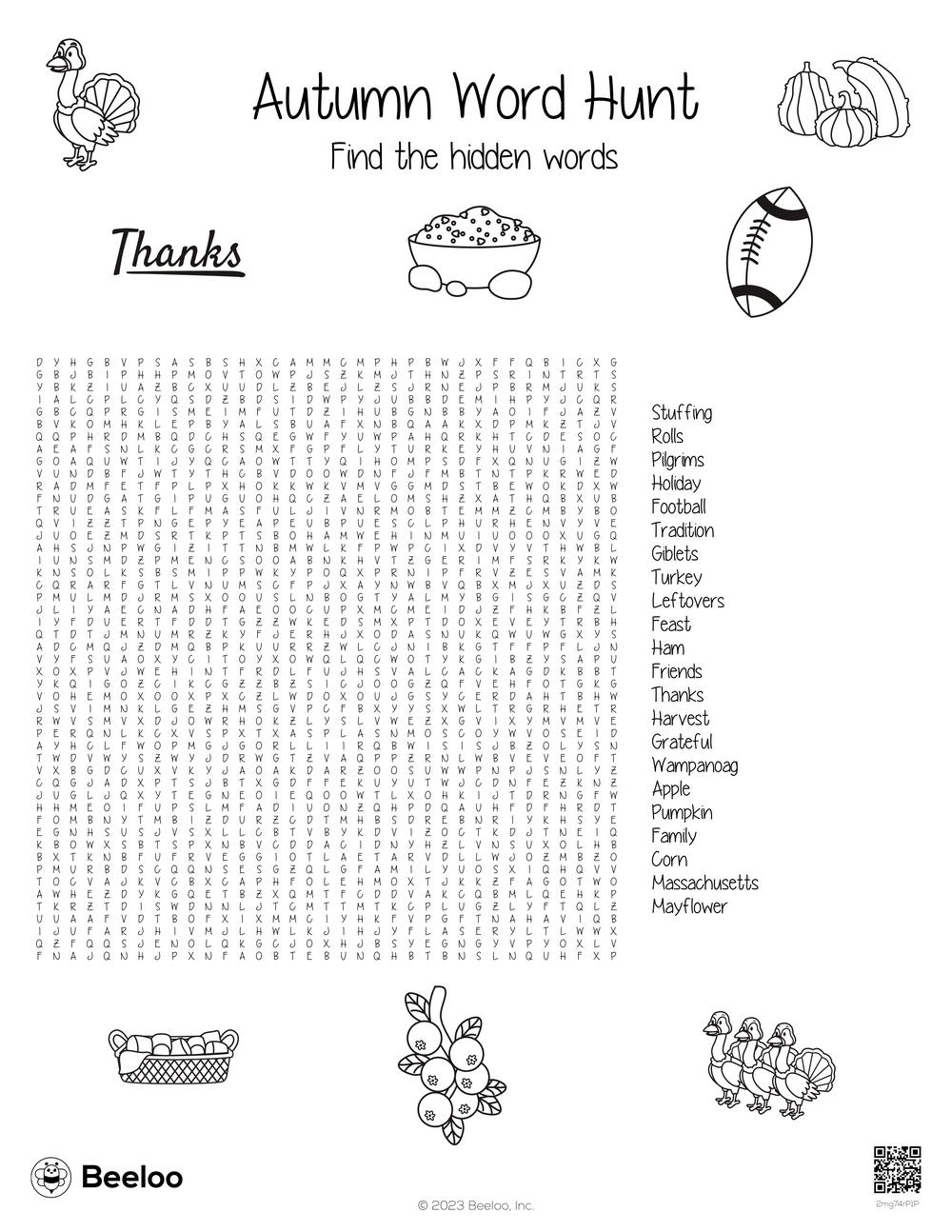 Thanksgiving themed Word Searches Beeloo Printable Crafts And Activities For Kids