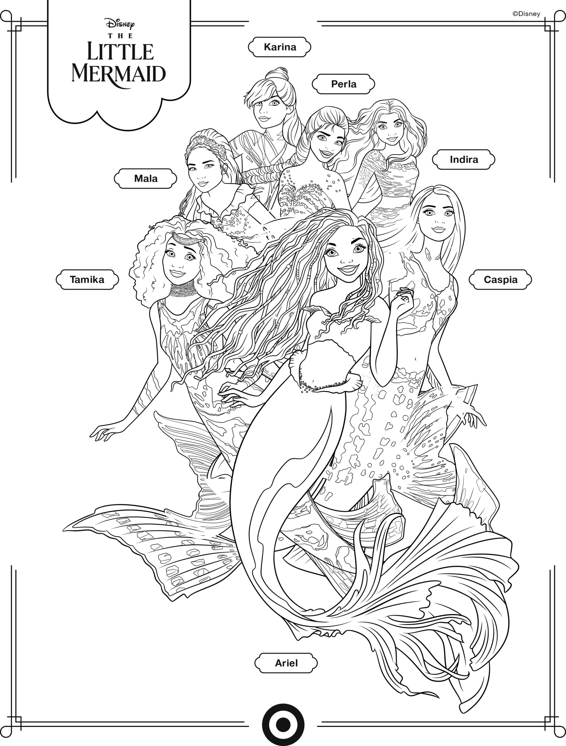 ariel printable coloring pages