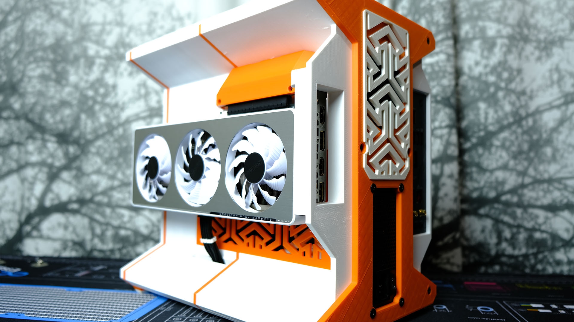 This Outstanding Orange And White PC Case Was Completely 3D Printed