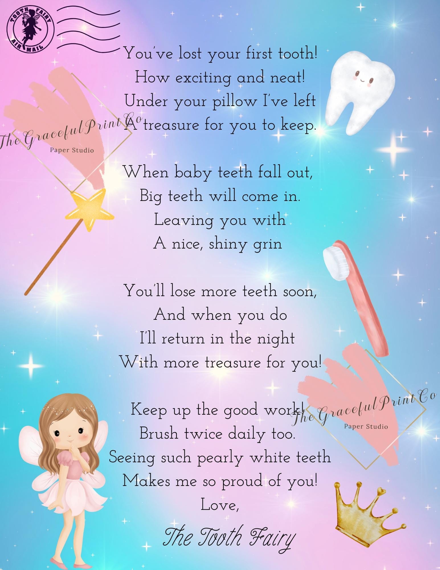 free printable tooth fairy letter free printable tooth fairy letter