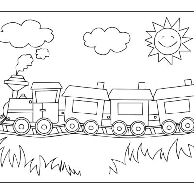 Train Coloring Pages For Kids Etsy