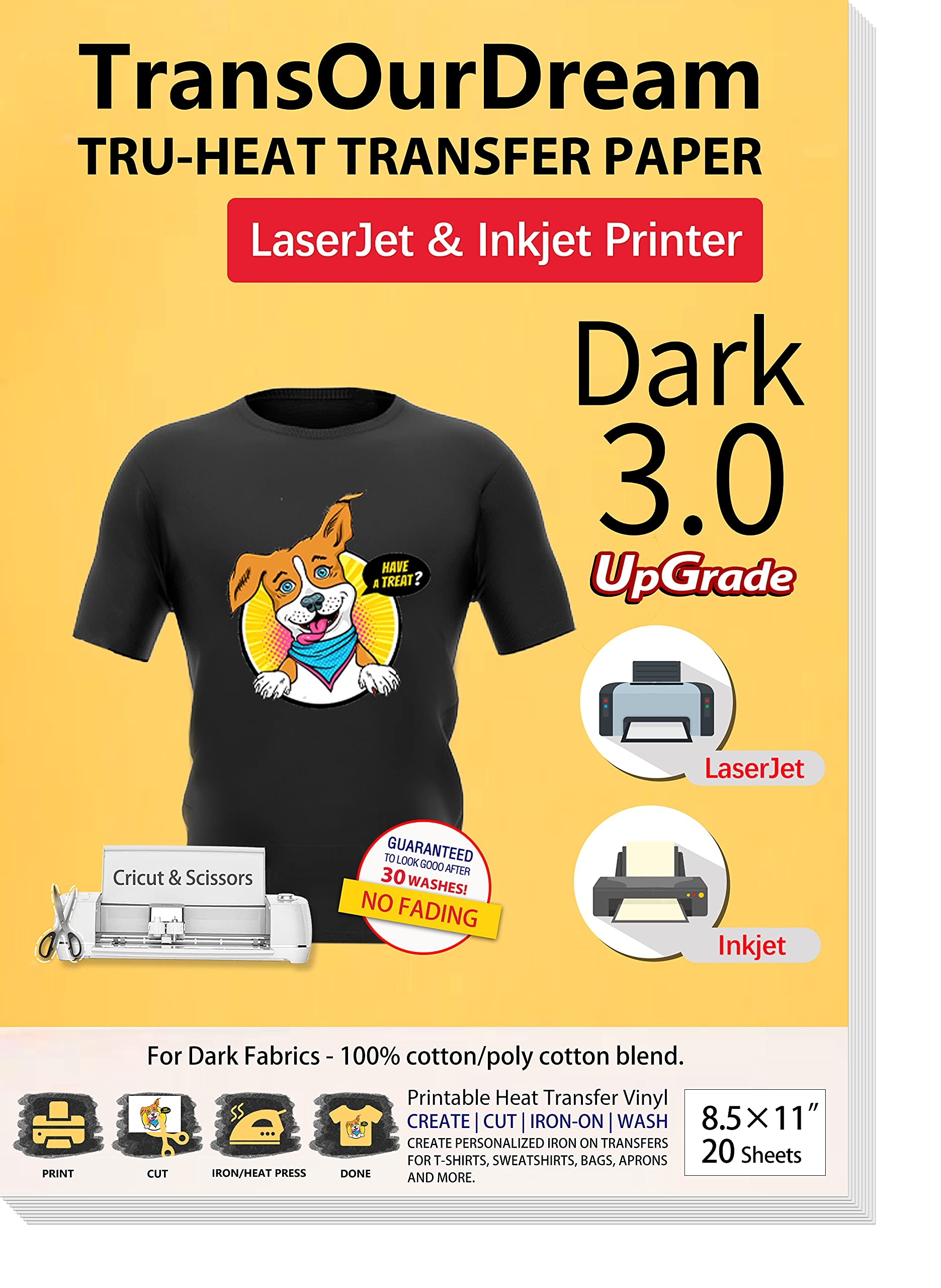 TransOurDream Iron On Heat Transfer Paper For Dark T Shirts 20 Sheets TRANS D3 20 Buy Now With Express International Delivery GoSupps TransOurDream Iron On Heat Transfer Paper For Dark T Shirts 20 Sheets TRANS D3 20 Buy Now With Express International Delivery GoSupps