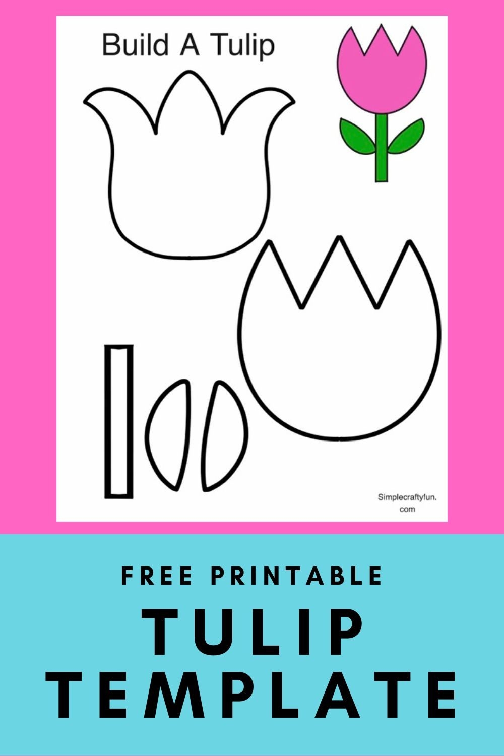 Tulip Craft Template For Kids Free Printable  Tulip Craft Template For Kids Free Printable