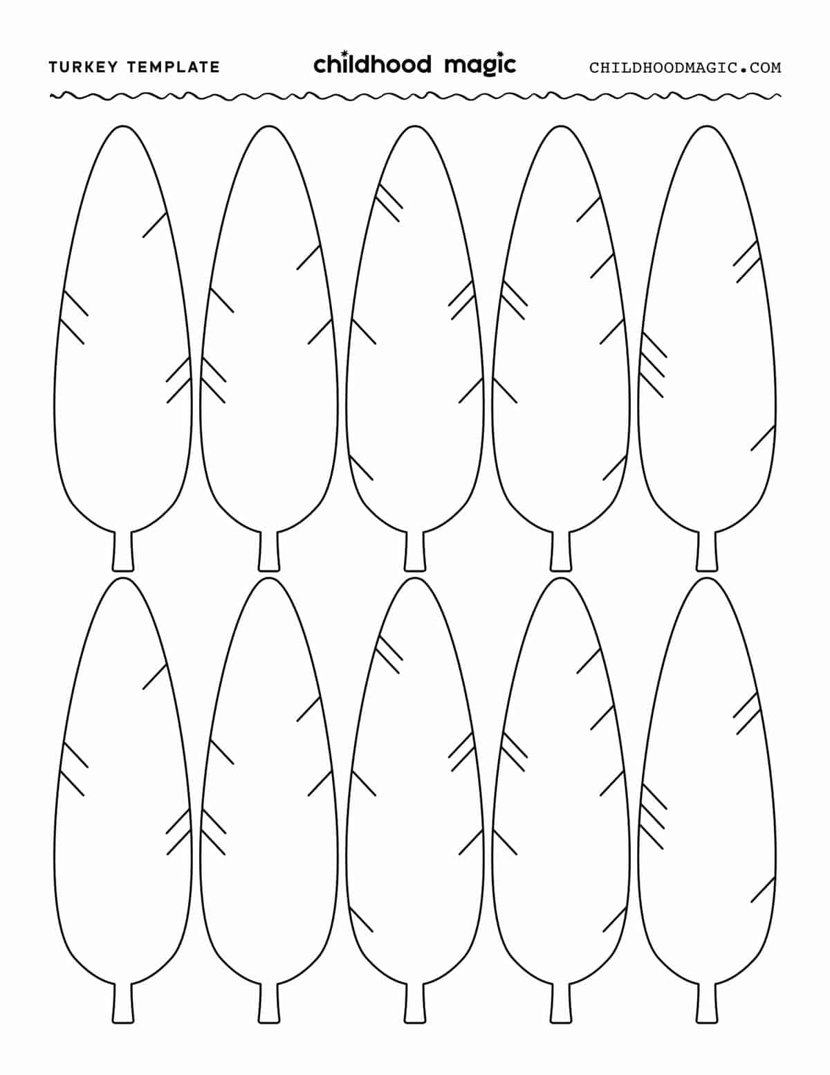 Turkey Template Childhood Magic Turkey Template Childhood Magic