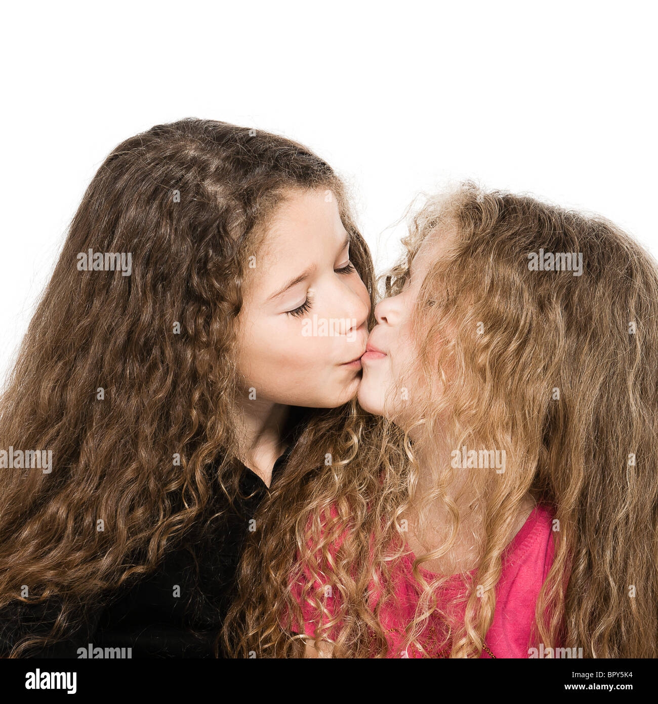 Two Caucasian Little Girls Portrait Kissing Isolated Studio On White Background Stock Photo Alamy Two Caucasian Little Girls Portrait Kissing Isolated Studio On White Background Stock Photo Alamy