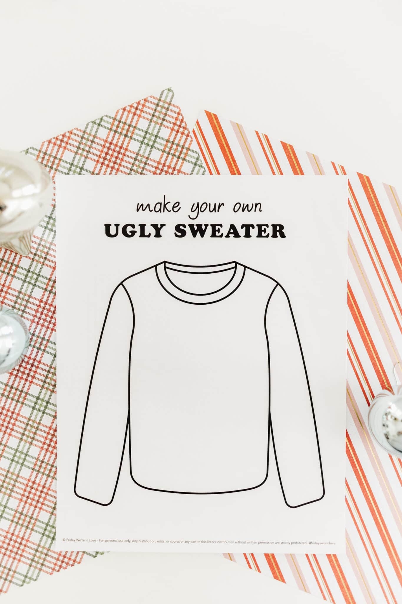sweater printable template