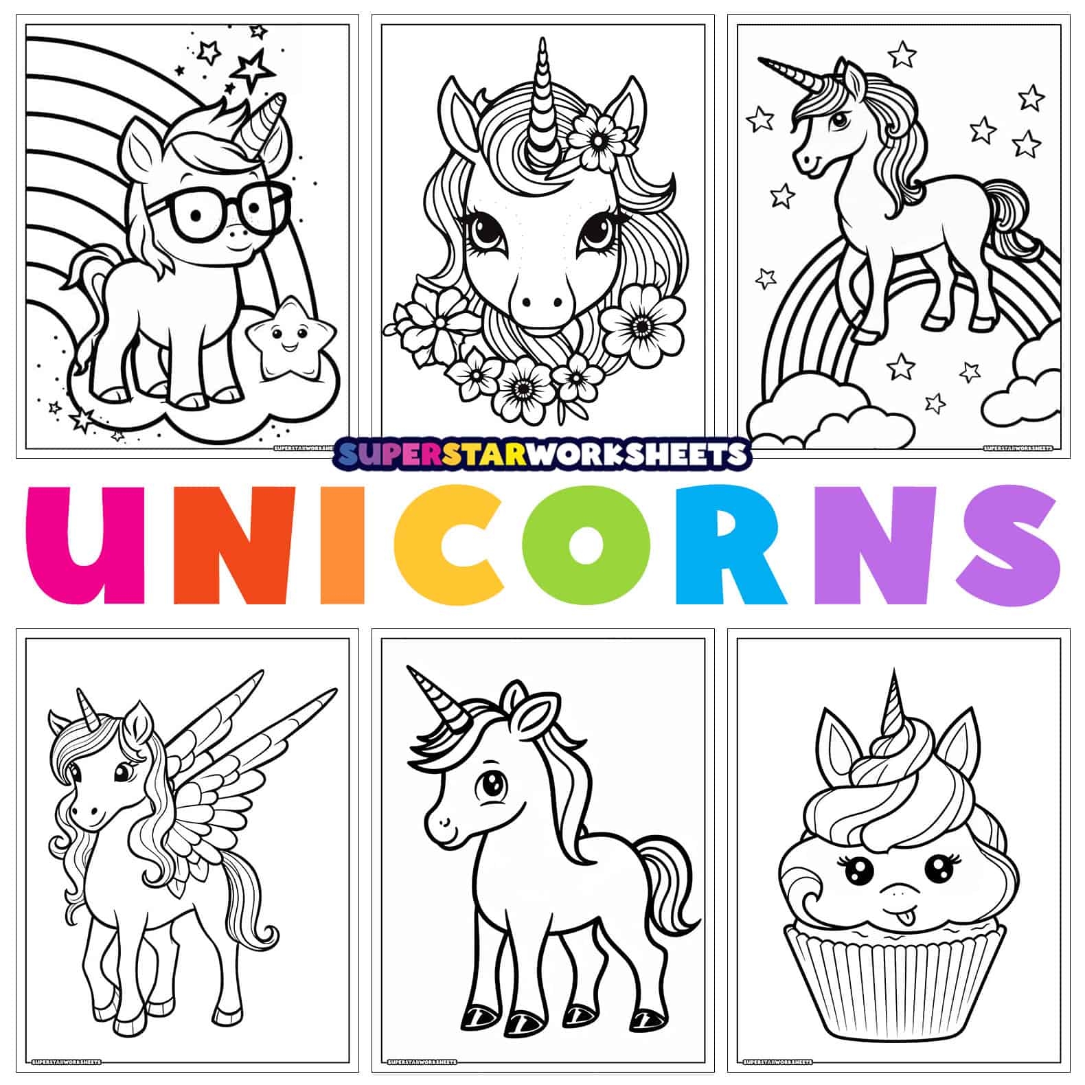 free printable colouring pages unicorns