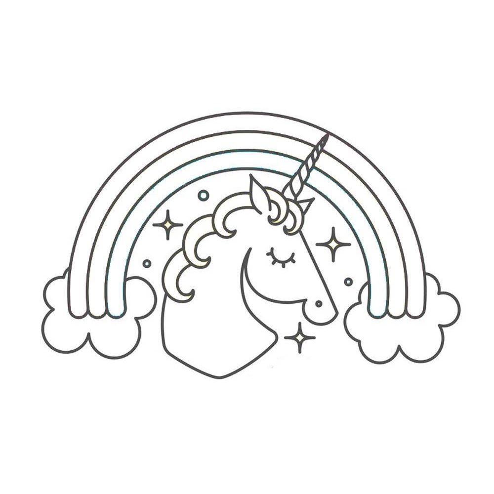 Unicorn Template With Rainbow Free Printable Coloring Page Unicorn Template With Rainbow Free Printable Coloring Page