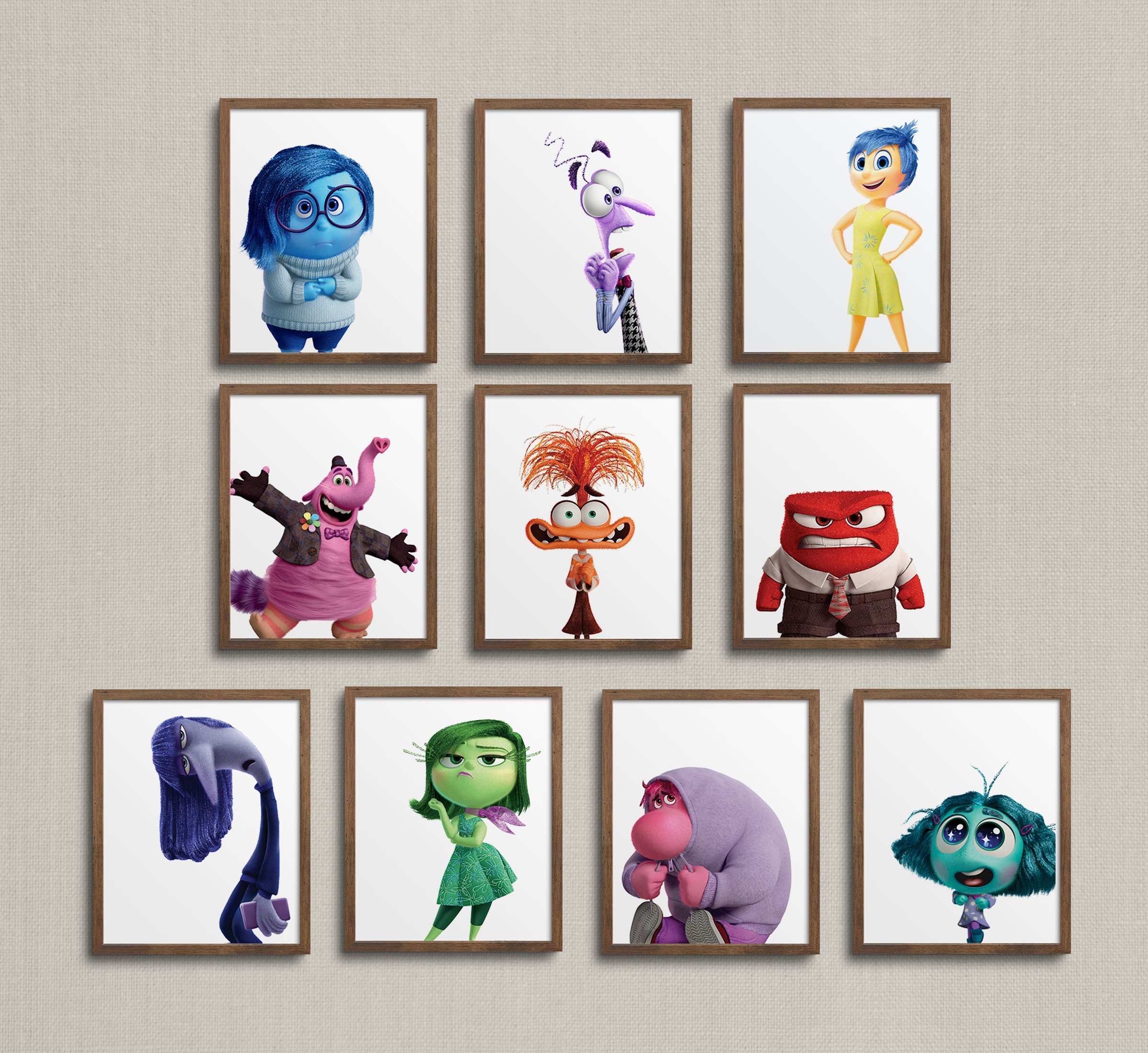 UPDATED Inside Out Characters Gallery Wall Classroom Decor Kindergarten 1st Grade Nursery Kid s Bedroom Birthday Party Joy Sadness Etsy