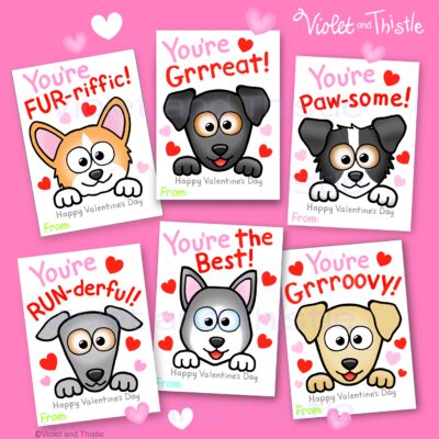 Valentine Day Cards Printable From Teacher To Students Dogs Classroom Cards Kids Pass Out Fun Saying Made By Teachers