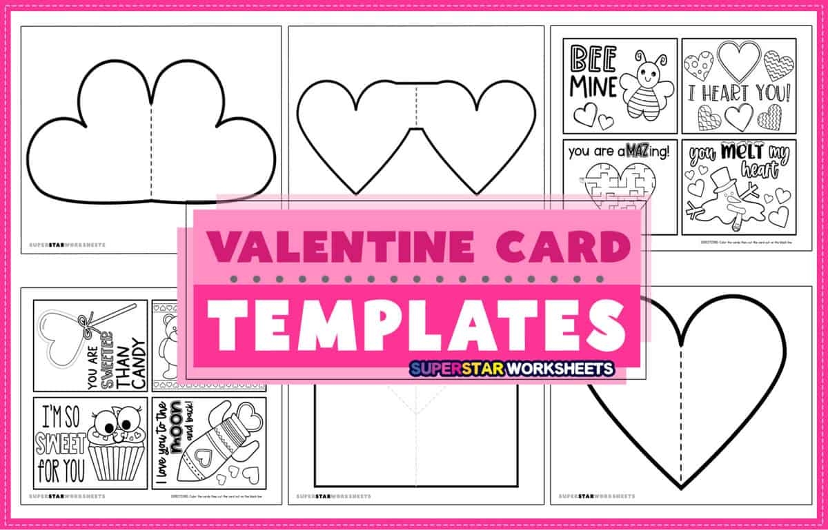 Valentine s Day Card Template Free Printables Superstar Worksheets