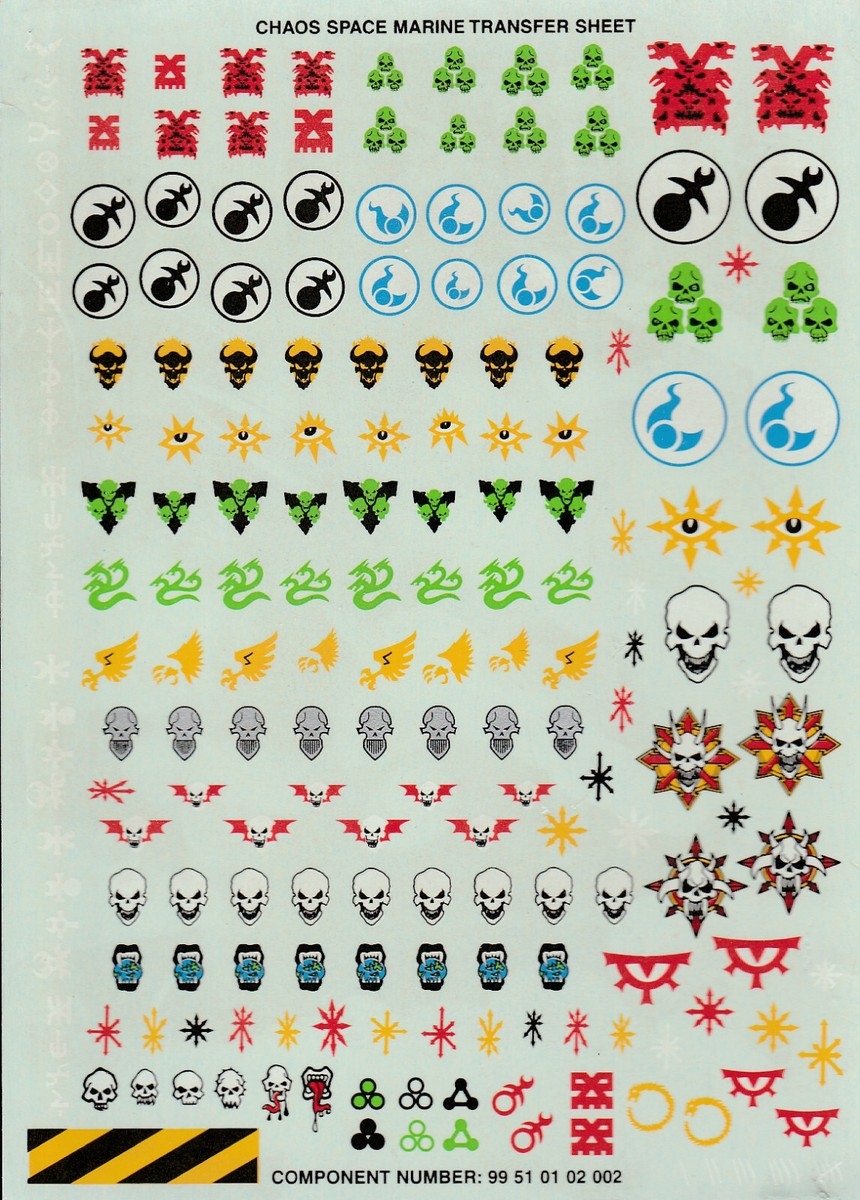 Warhammer 40K Transfer Sheets Decals YOU CHOOSE Games Workshop EBay