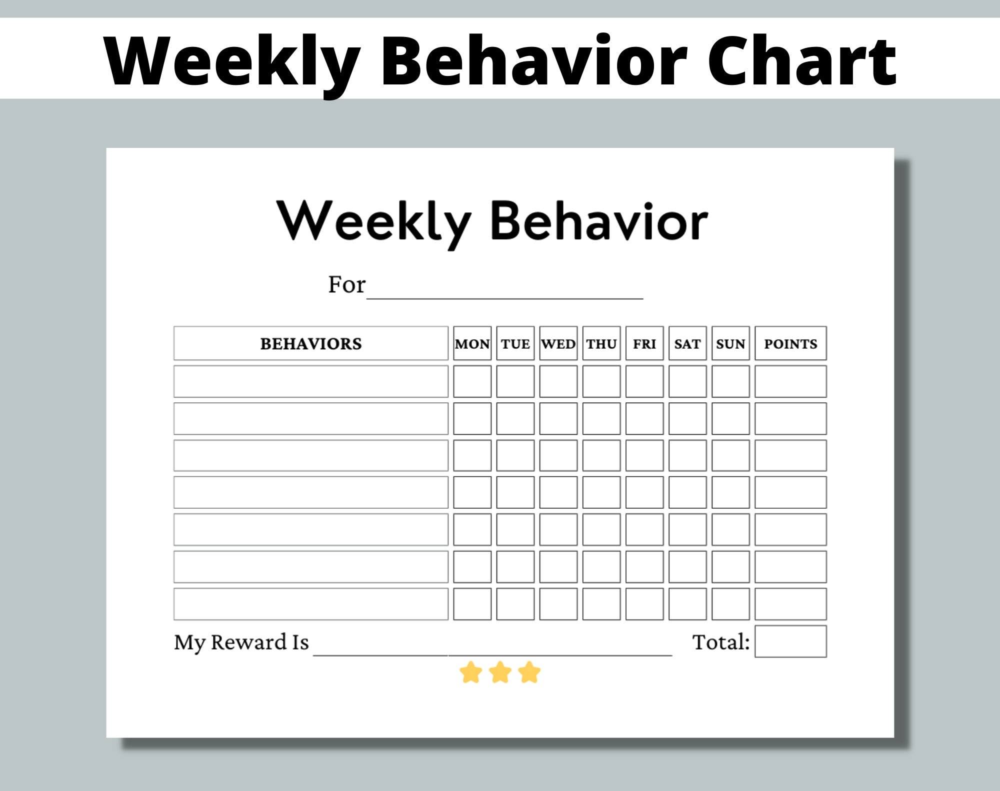 behavior charts printable