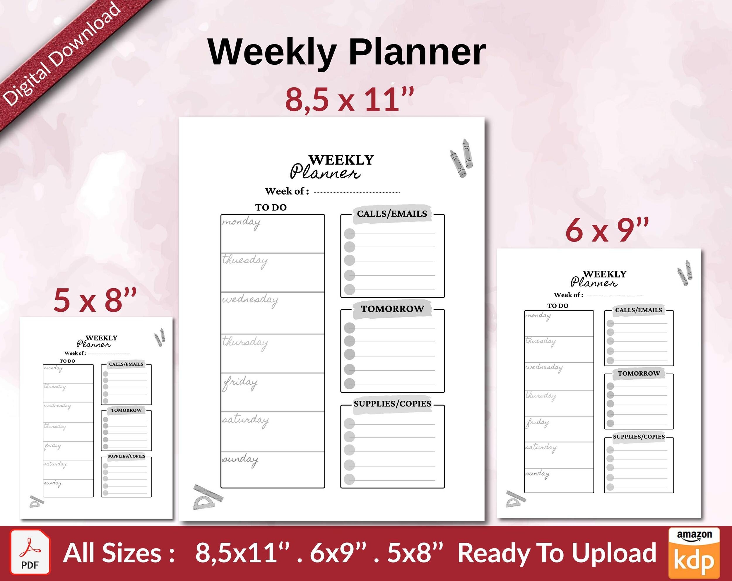 5x8 printable planning templates pdf