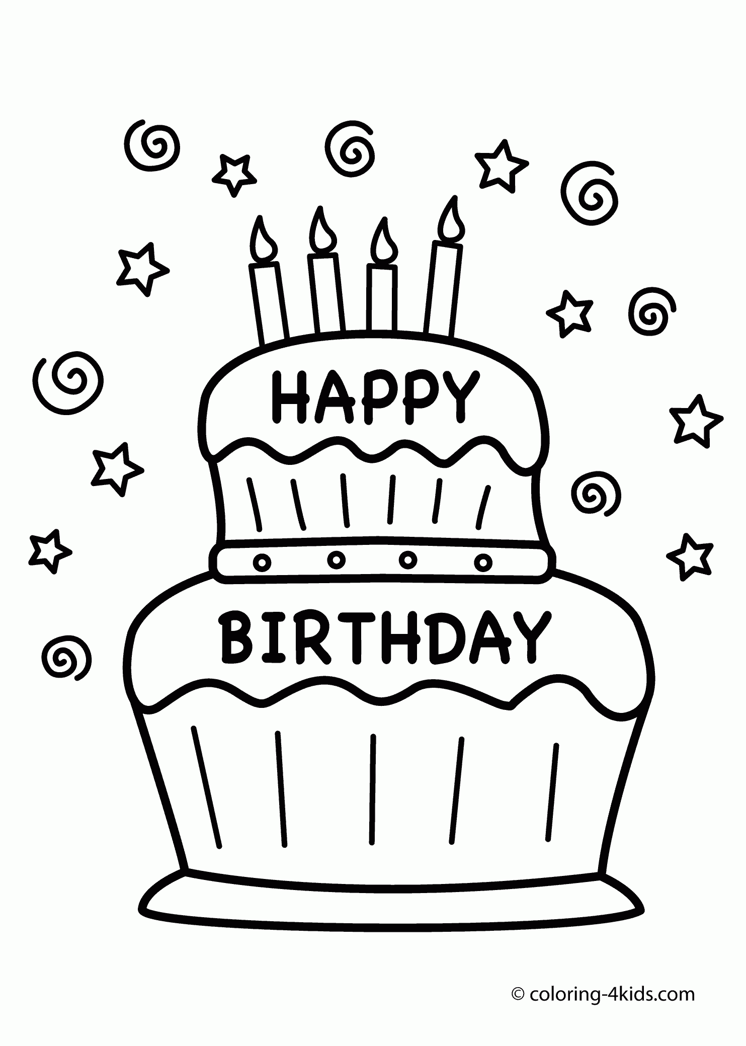 printable birthday cake template