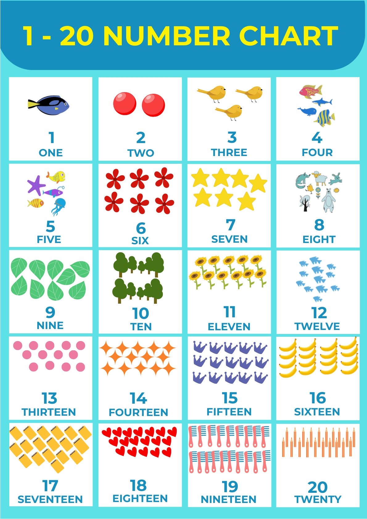 printable numbers chart