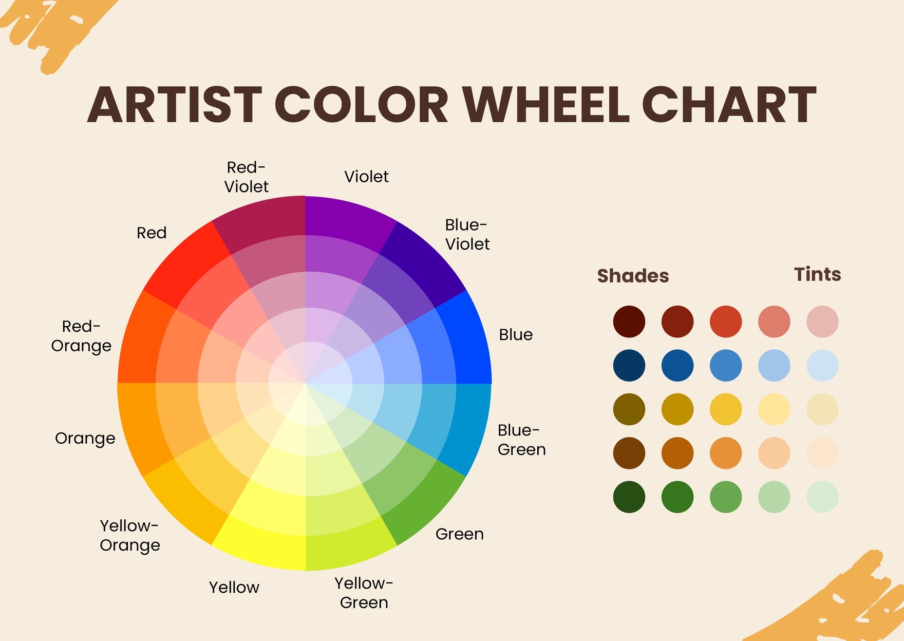 colour wheel chart printable
