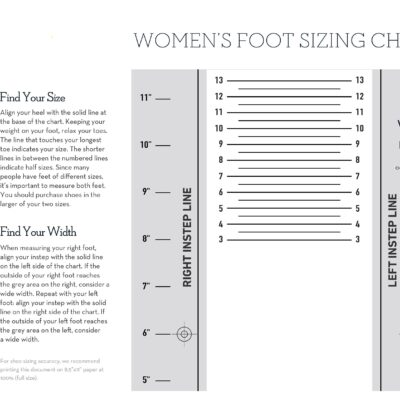 Foot Size Chart Women Men Kids Shoe Sizes digital Download Etsy