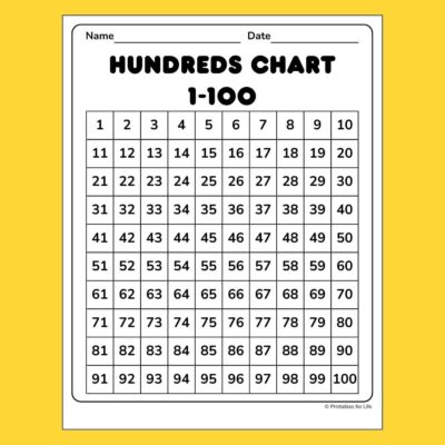 Free 1 100 Hundreds Chart To Print PDF