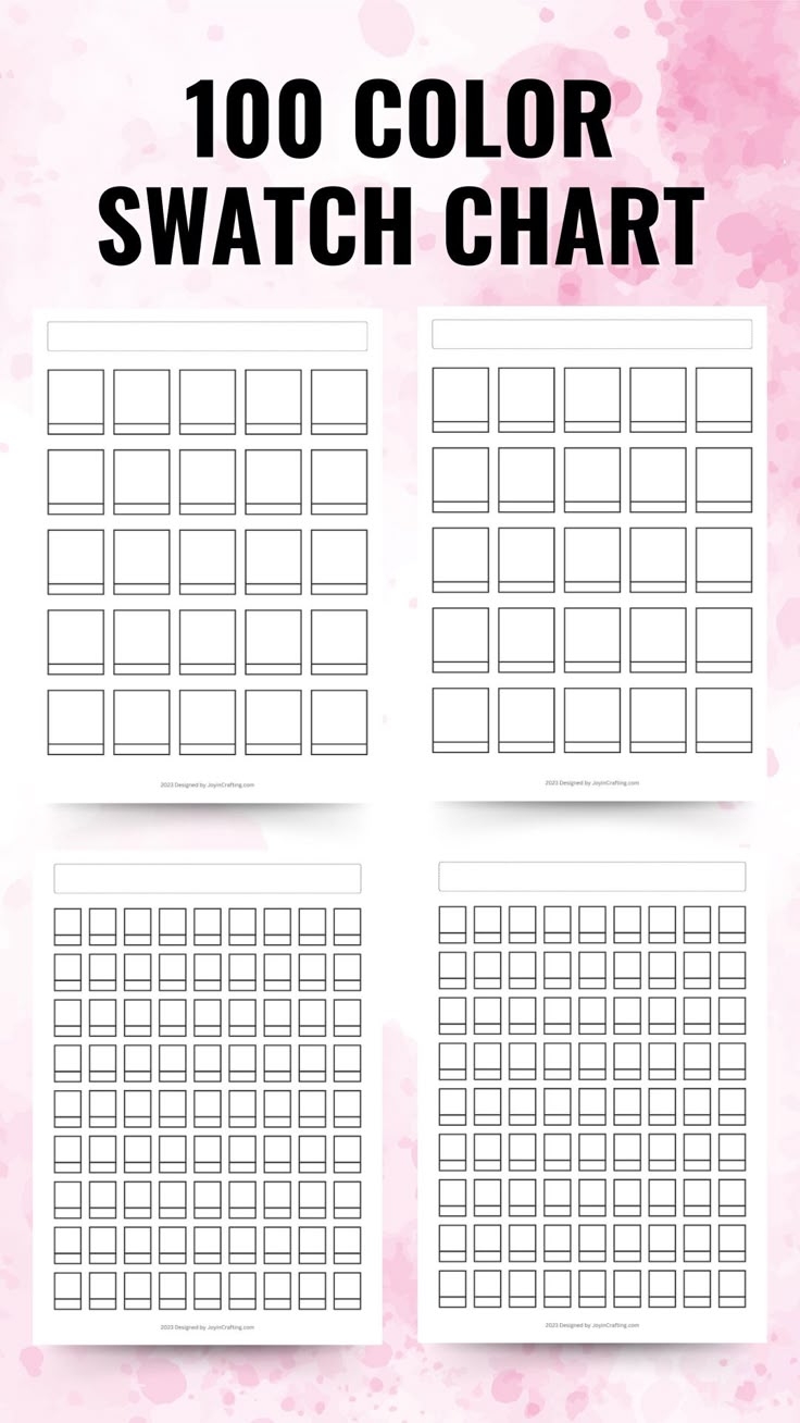 FREE Printable 100 Color Swatch Templates