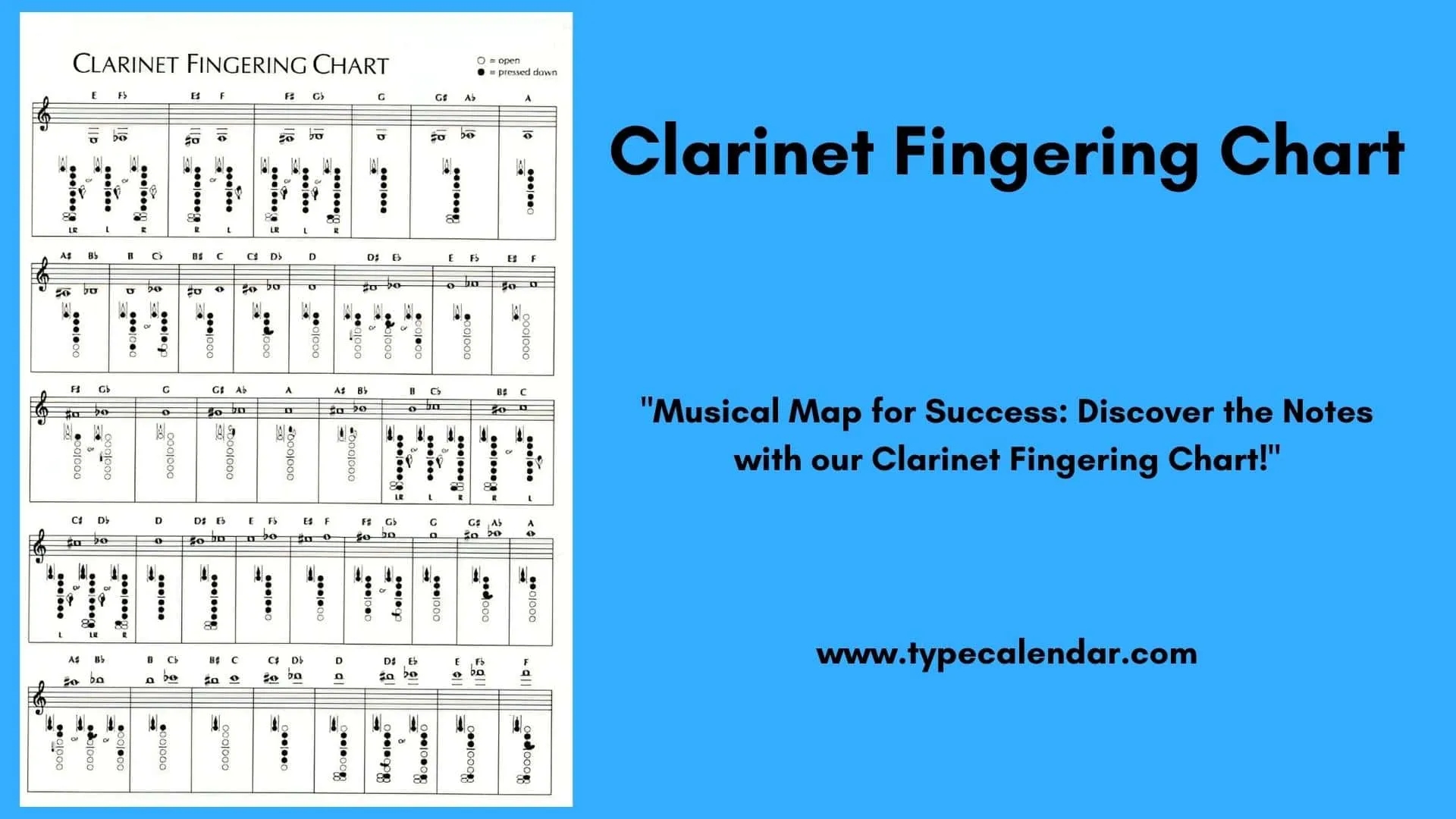 printable clarinet fingering chart