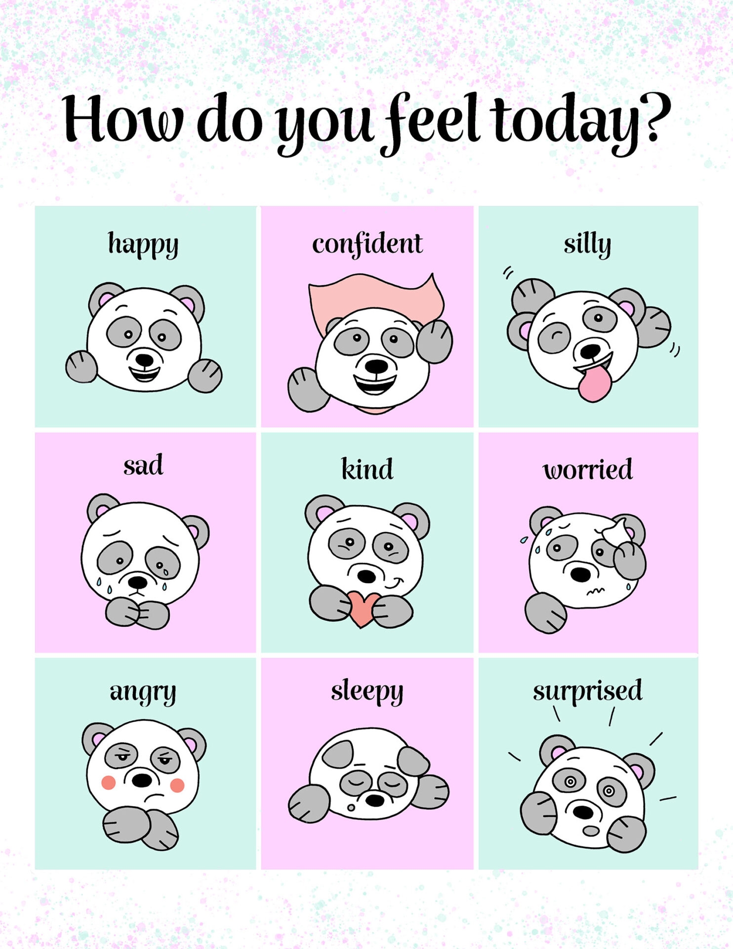 free printable feelings chart