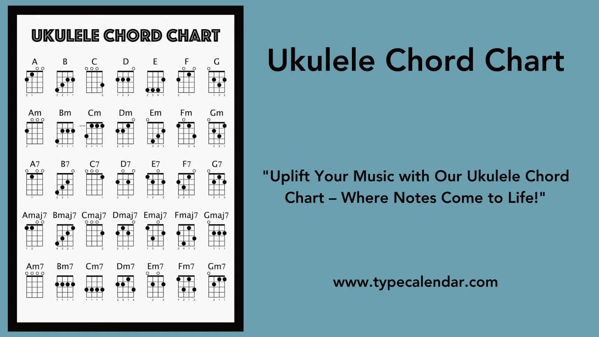 free printable ukulele chord chart
