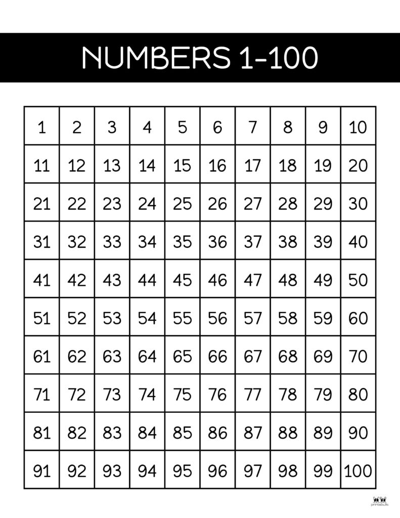Hundreds Charts 25 FREE Printables Printabulls Hundreds Charts 25 FREE Printables Printabulls