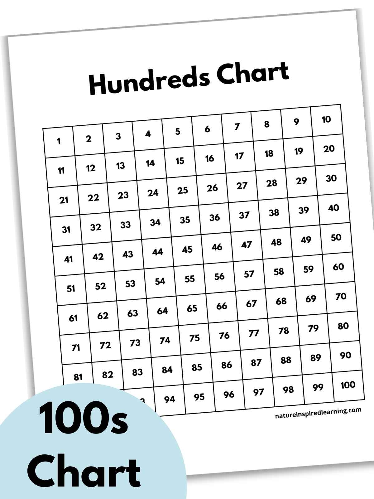 printable one hundreds chart