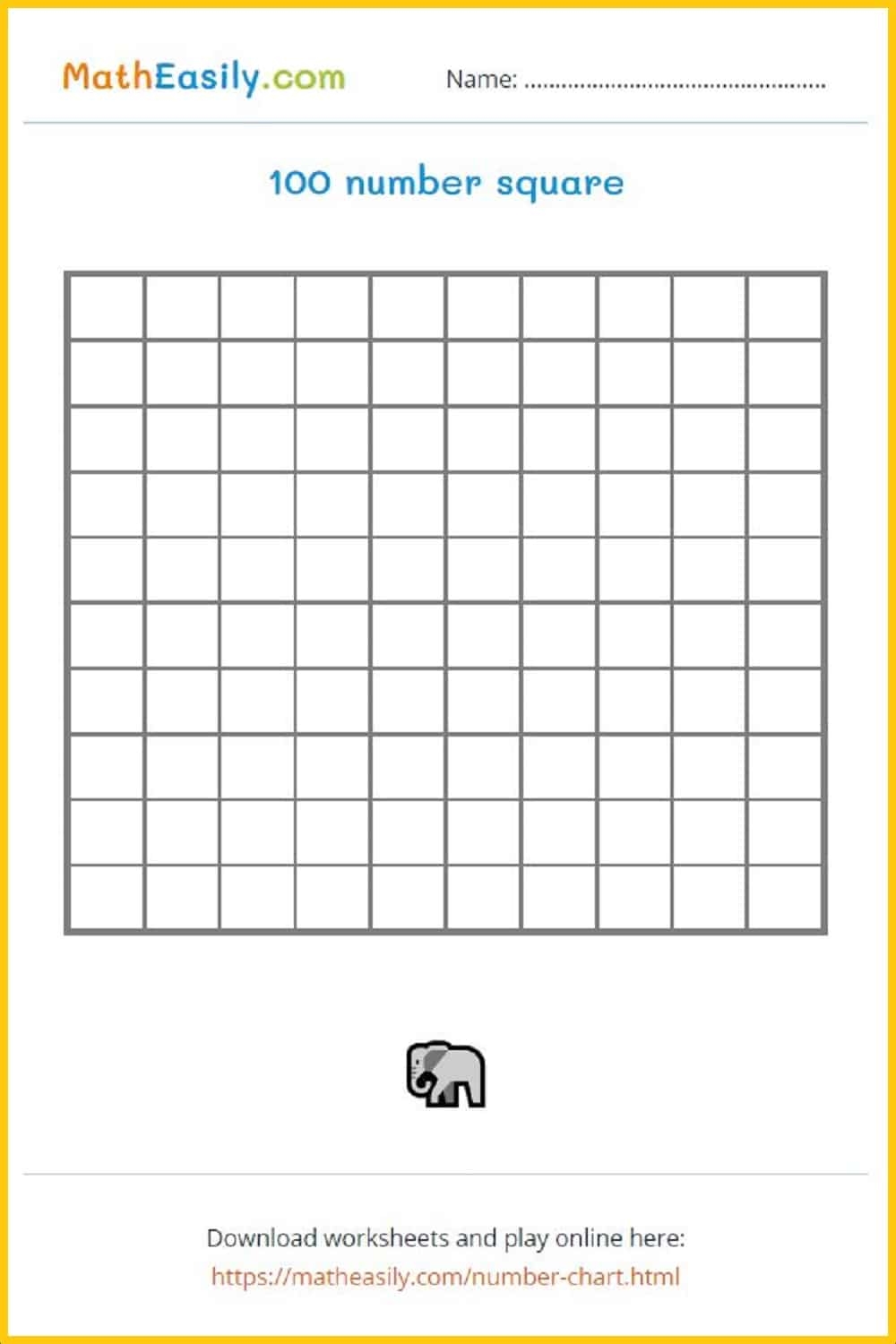 blank 100 chart printable