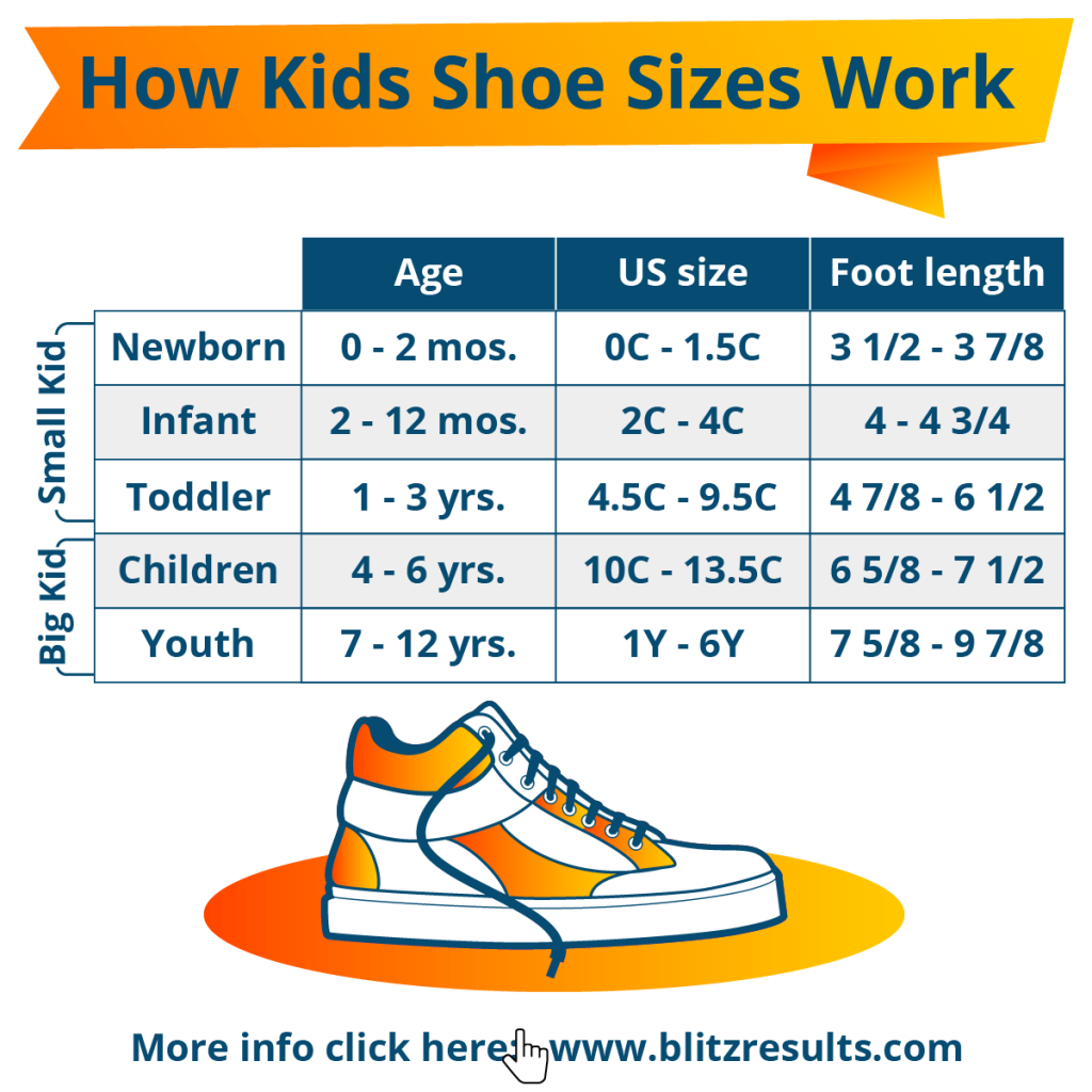 printable infant shoe size chart