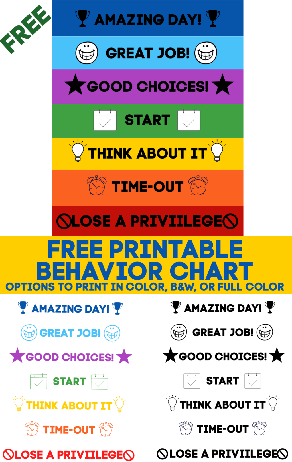 free printable daily behavior chart pdf