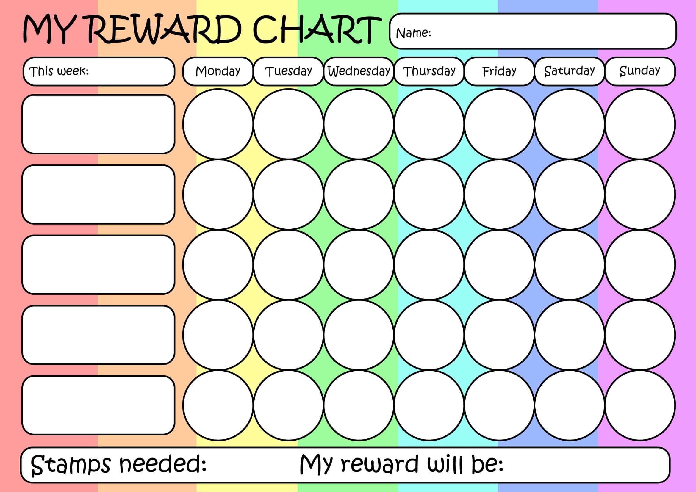 printable reward chart