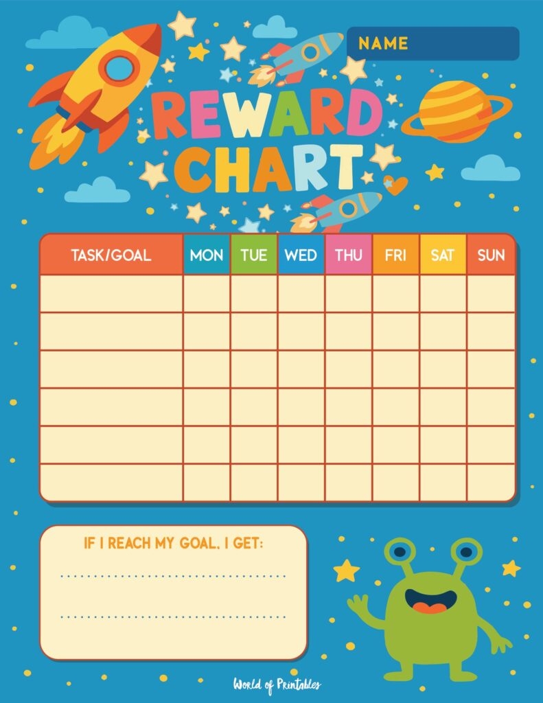 childrens reward chart printable