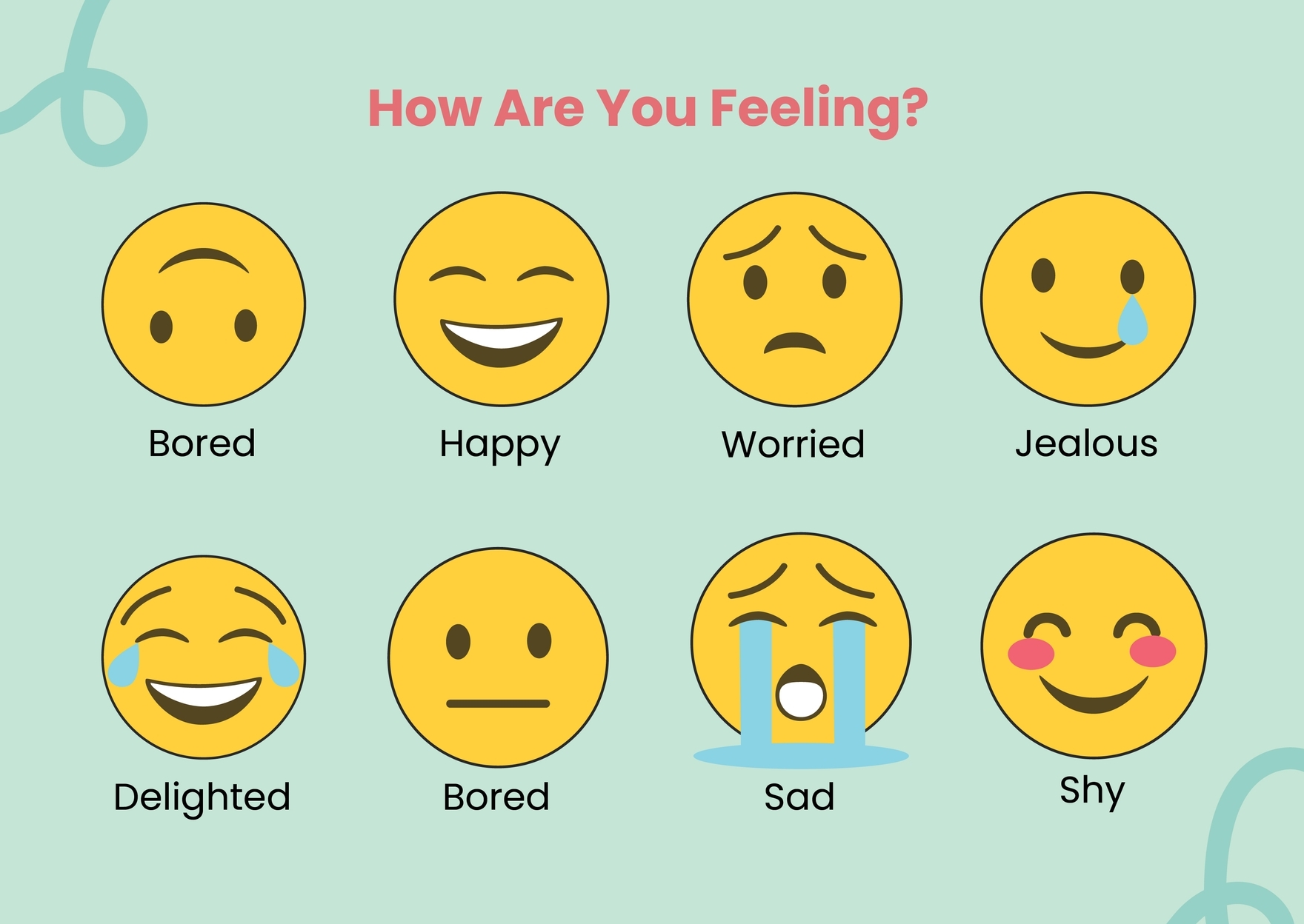 The Feelings Chart In Illustrator PDF Download Template